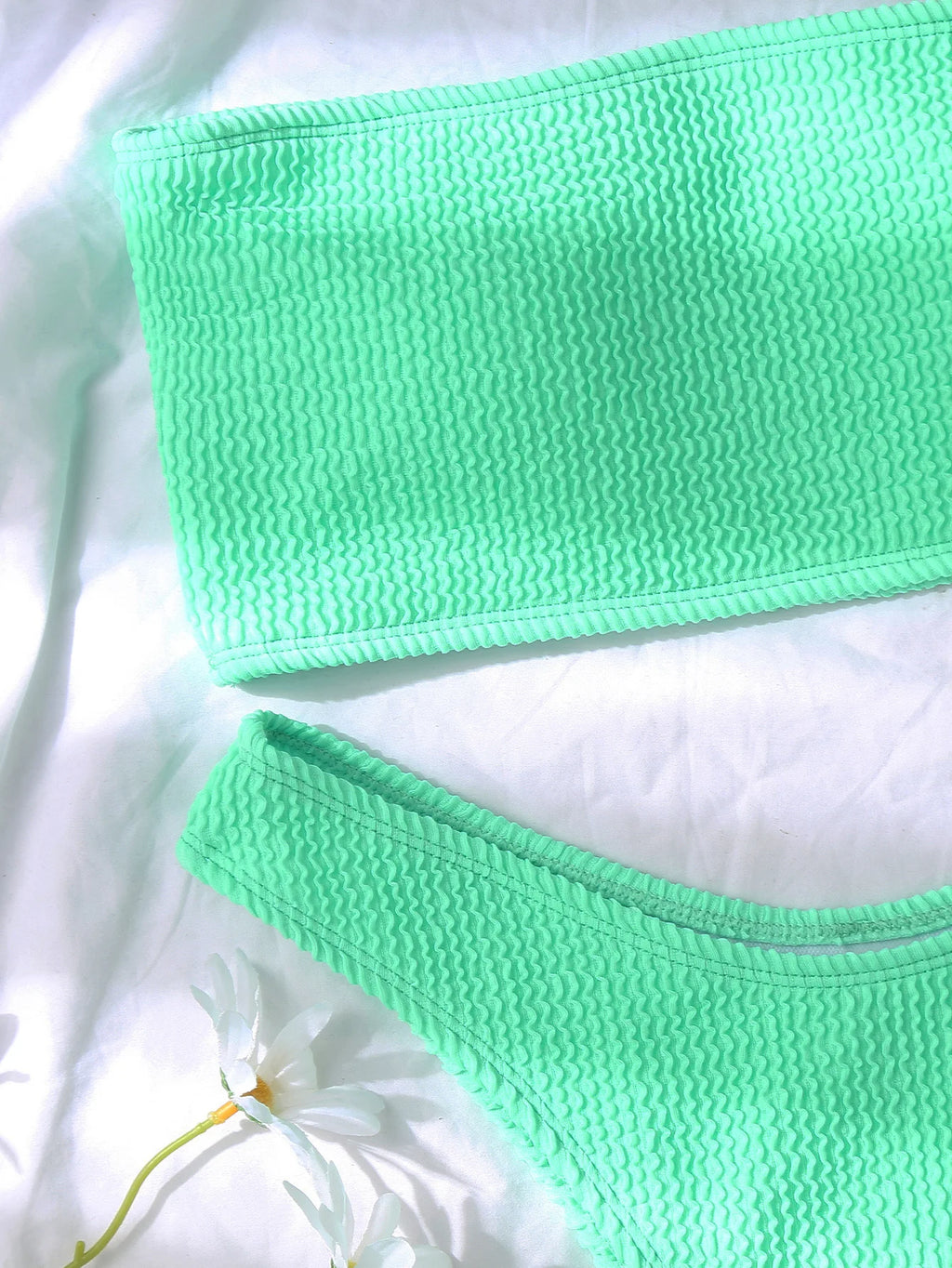 Fashion Bikini Textured Swimwear Women 2025 High Cut Swimsuit Women Bathing Suits Solid Brazilian Bikinis Set