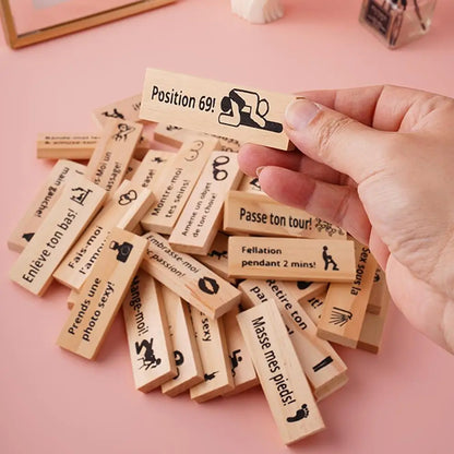 48PCS Dating Building Blocks For Date Nights Valentines And Adult Party Games Tower Game Deluxe Naughty Wooden Couple Toys