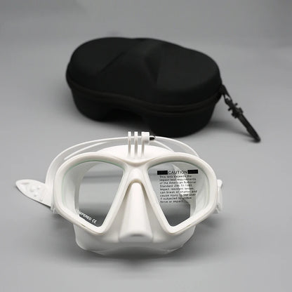 Tempered Glass Freediving Mask Snorkeling Set Foldable Snorkel J-type Diving Mask With Camera Mount〔DD329〕