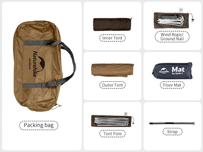 Naturehike 2025 Camping Tent Waterproof Ultralight Portable One Person Nylon Cycling Tent Hiking Backpacking Shelter Tents