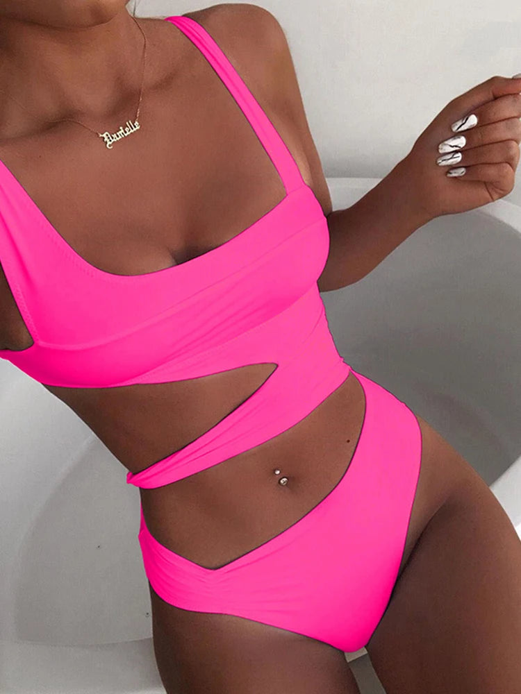 2023 New Sexy One-Piece Swimsuit Cut Swimsuit Push-Up Bikini Beach Wear Women'S Swimsuit