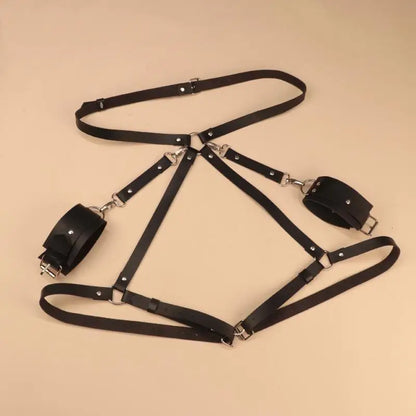 Sex Restraints Bondage Toys PU Leather Adjustable Waist Strap Adult Games Sex Toys For Men Women Sex Bondage Toys