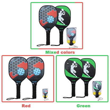 2-Pack Wooden Pickleball Paddles Set with Balls And Mesh Storage Bag Ideal for Beginners