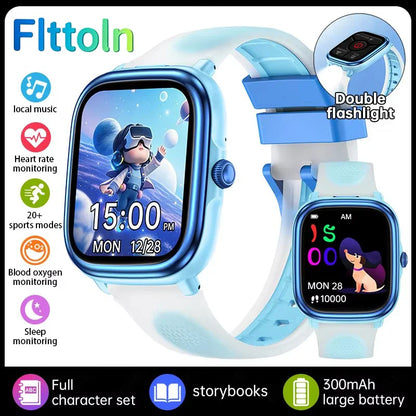 2026 New Kids Study Smart Watch Puzzle Game Sleep Monitor 1.83" Display Alarm Clock Flashlight Children Smartwatch Boy Girl Gift