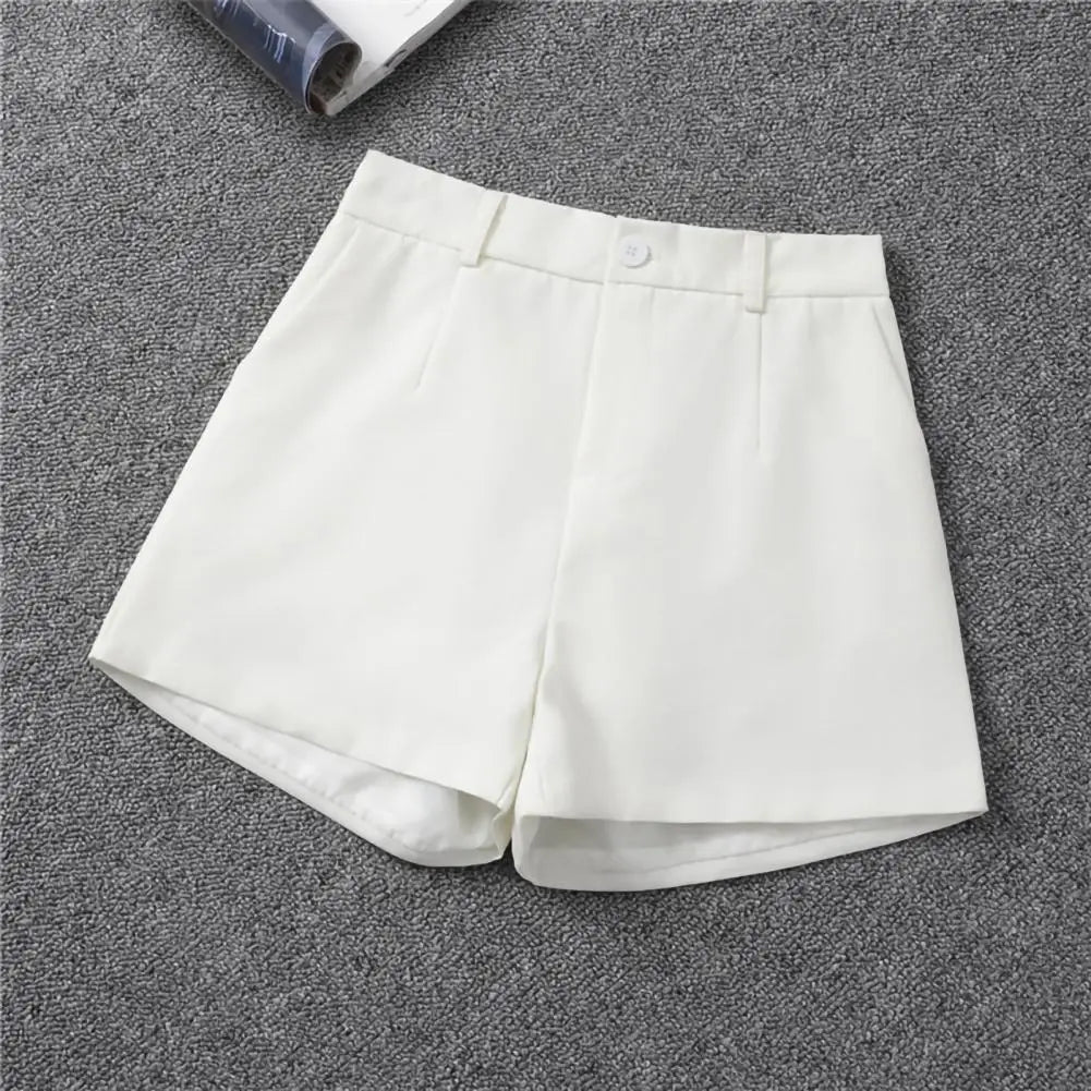 Women Suit Shorts Elegant High Waist White A Line Wide Leg Suit Short Commute Summer Suit Shorts Casual Slim Hot Short Pants