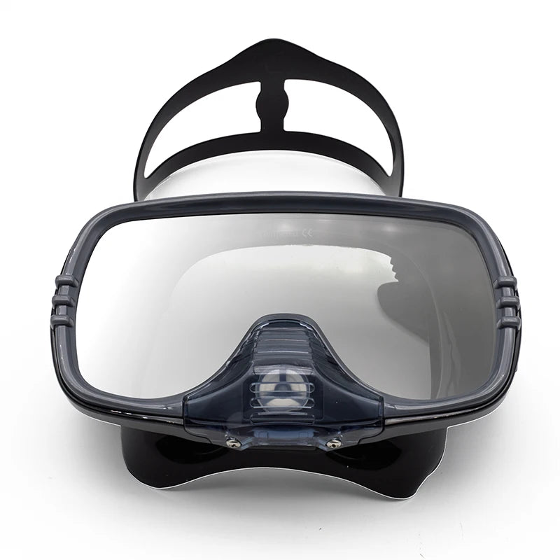Large Frame Diving Mask with Drain Valve | HD Tempered Glass Lens & Adjustable Silicone Strap,Swim Goggles,buceo, 수영,스노클링,