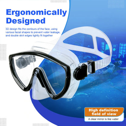 Scuba Diving Mask with Nose Cover Scuba Mask Silicone Skirt Diving Goggles Anti-Fog Swimming Goggles for Adults