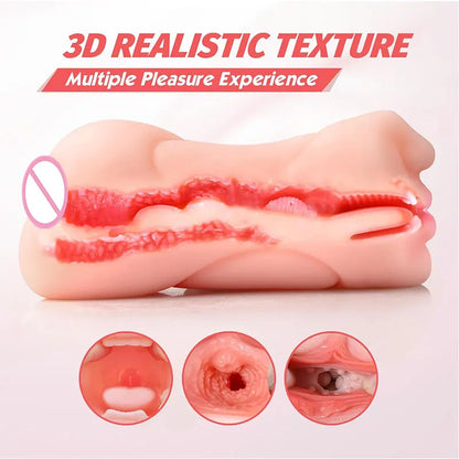 3 in 1 Male Sex Toys with Sexy Mouth Realistic Vagina and Tight Anus Ass Oral Sex Doll Stroker Adult Toys Adult Supplies for Men