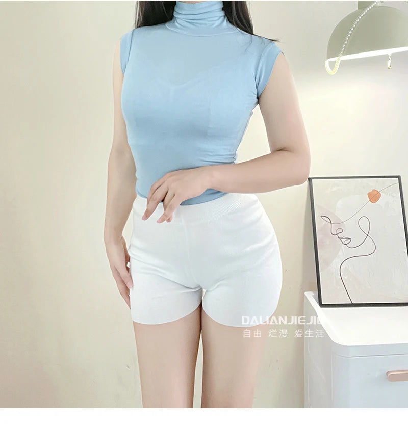 White Big Size Shorts For Women Summer Thin Breathable White Sports Fashion Sexy Slim Women Shorts 2024 New Korean Women X9UZ