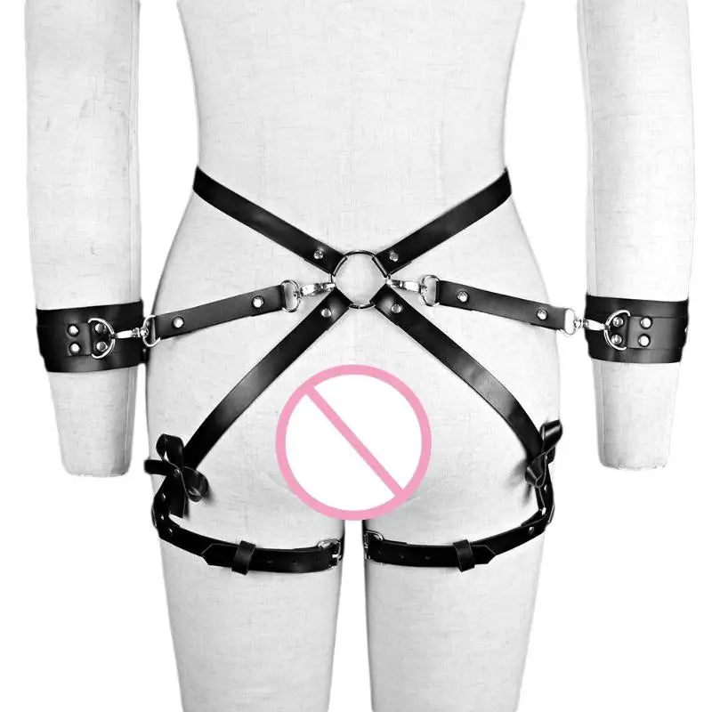 Sex Restraints Bondage Toys PU Leather Adjustable Waist Strap Adult Games Sex Toys For Men Women Sex Bondage Toys