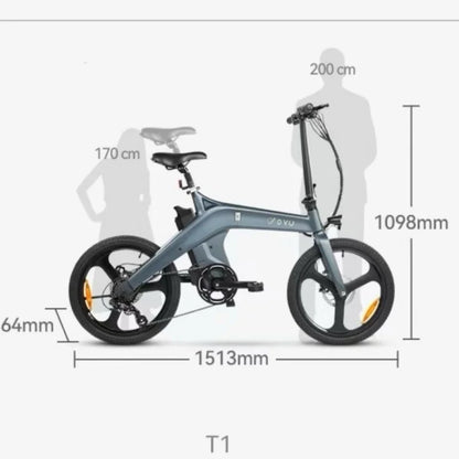 250W brushless motor electric bike, 20-inch 36V 10AH battery foldable electric bicycle, convenient ebike for urban commuting