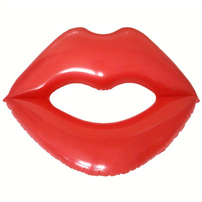2 Pcs Inflatable Red Lip Pool Float, Portable PVC Water Mat for Beach & Pool Parties