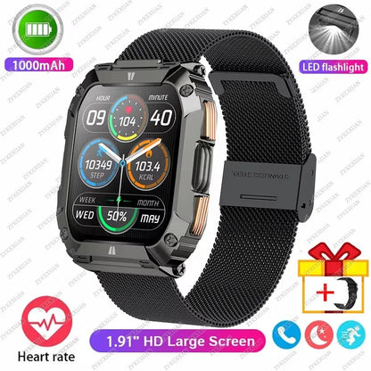 2026 New 1000mAh Battery Smart Watch Men 1.91" AMOLED Screen Men Outdoorsports Watch Waterproof Bluetooth Call Sports Smartwatch