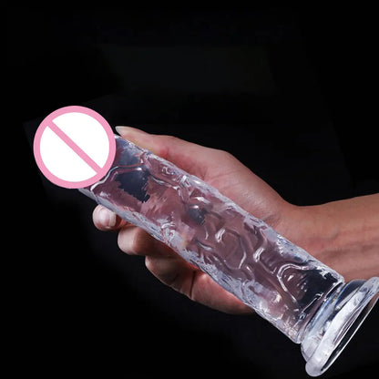 Realistic Dildo Adult Toys Transparent Dildo Suction Cup Jelly Women Erotic Sex Toys Soft Clitori Vaginal Masturbators Penis