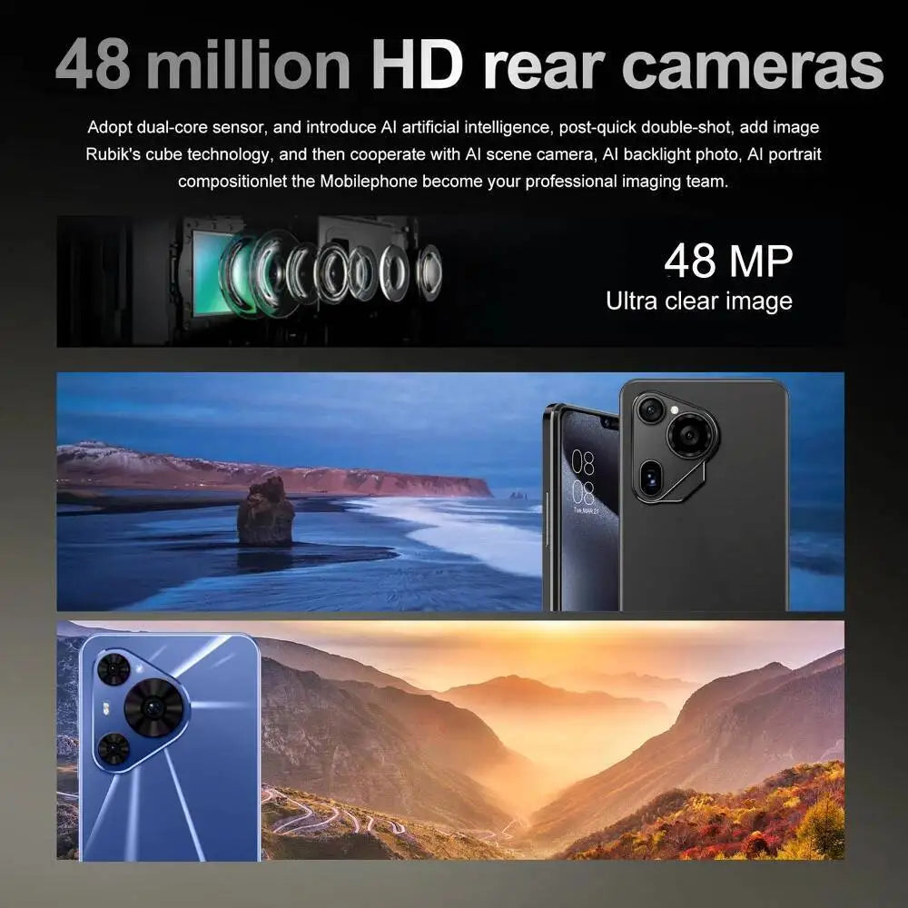 New 2025 HOT P70 Ultra 7.0inch HD Facial Recognition Function Global Edition Original Smart Dual Card 6800Mah Battery