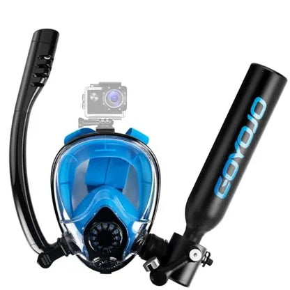 Mini Scuba Tank and Snorkel Mask Combo, 0.5L Scuba Gear with 6-10 Mins of Underwater Breathing, Underwater Breath System