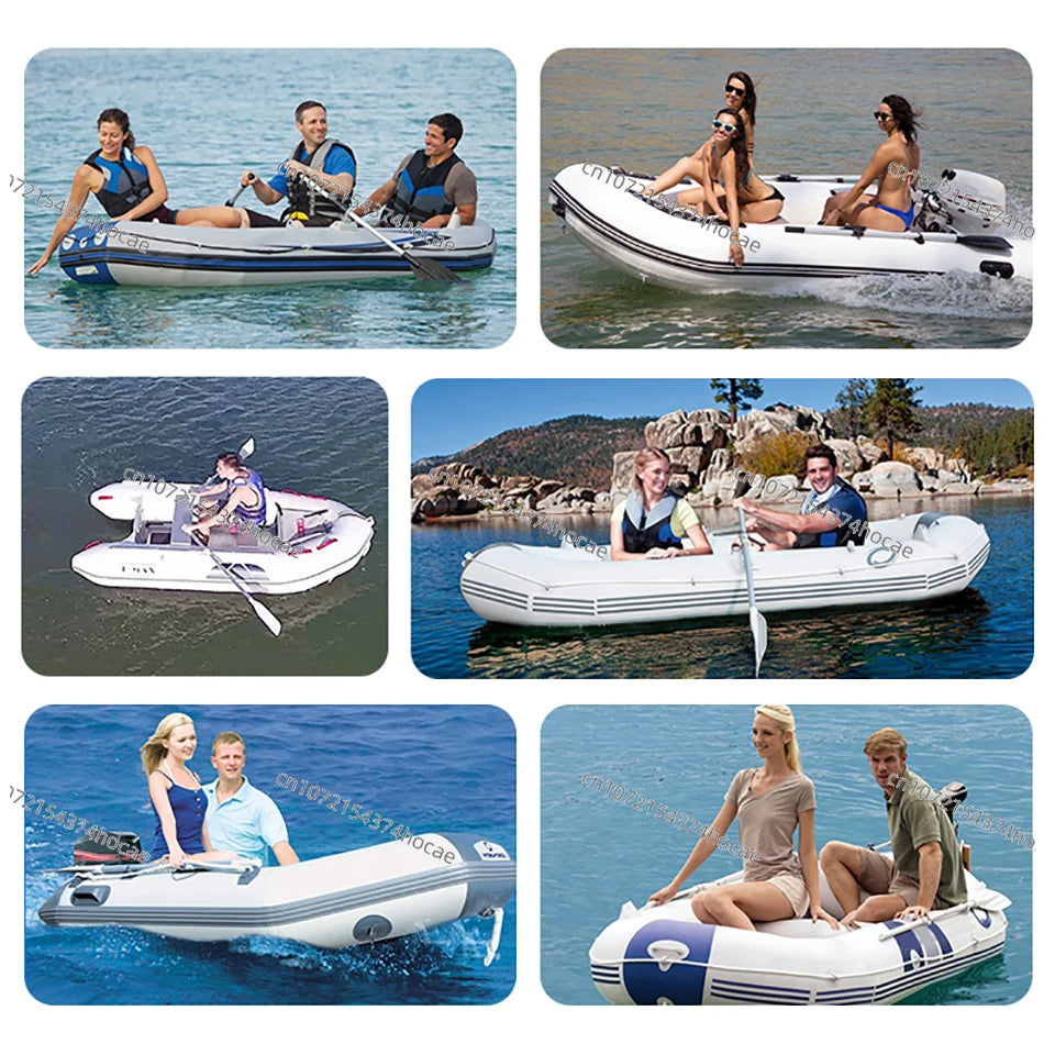 B175-1 PVC Inflatable Rowing Boats, Fishing Kayaking Canoe, Dinghy Hovercraft, Wooden Floor, 1 Person, 175cm