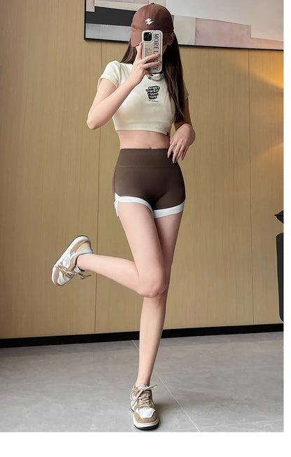 Summer Shark Pants Women Thin Style Leggings High Waist Hip Liftting Traceless Safety Pants Quick Drying and Breathable Shorts