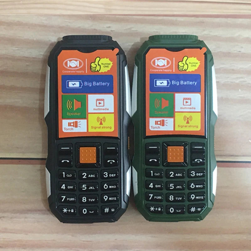 Mini Rugged Mobile Phone, 1.8", Push Button,Dual Sim, BT,Dual Flashlight, MP3,Wireless FM,BigHorn Dustproof Shockproof CellPhone