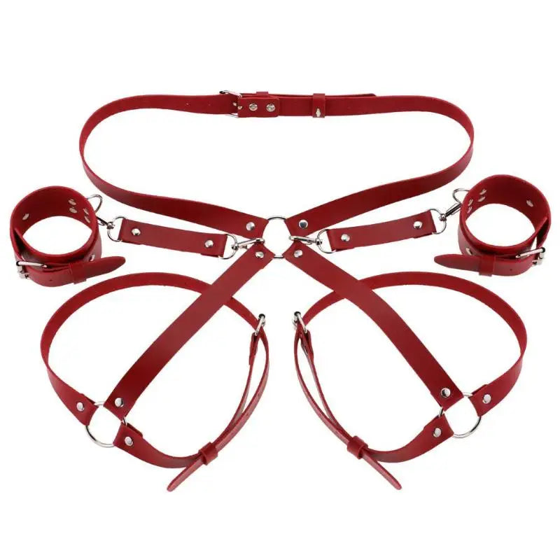 Sex Restraints Bondage Toys PU Leather Adjustable Waist Strap Adult Games Sex Toys For Men Women Sex Bondage Toys
