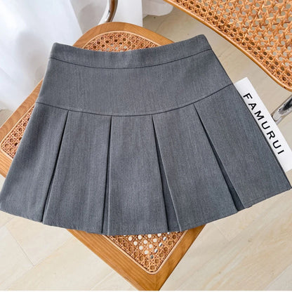 MEXZT JK Preppy Black Mini Skirt Women Y2K Streetwear High Waist Pleated Skirts Summer Korean Fashion All Match A Line Skirt New