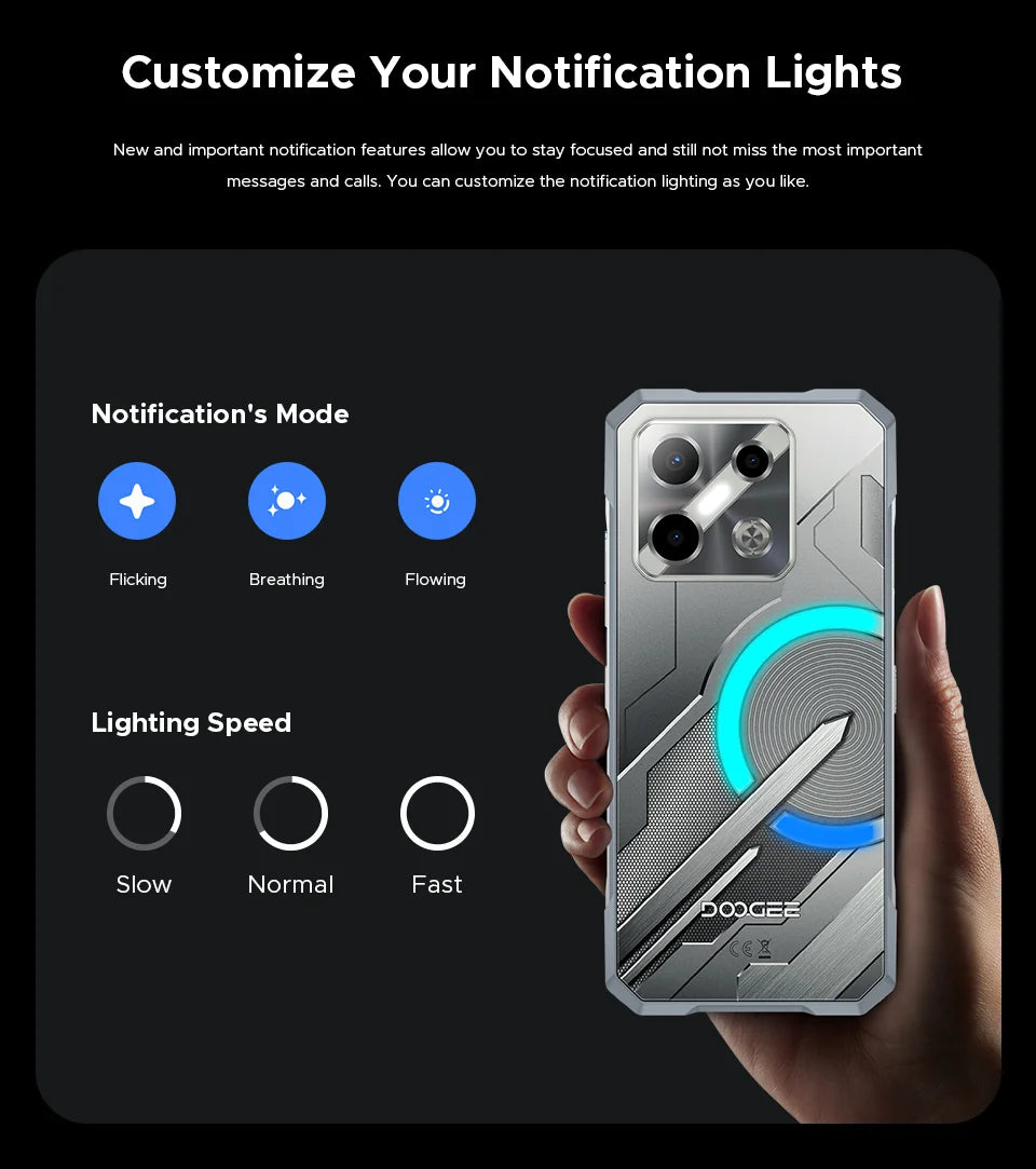 World Premiere DOOGEE Blade GT Pro 5G Rugged Phone LED Light Effect 12GB 512GB 10.5mm Ultra-thin 100MP AI Camera 5800mAh Battery