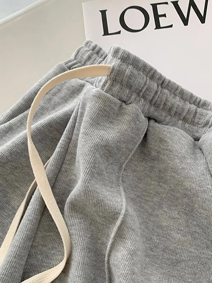 2026 Summer Shorts Women Elasticity Lovely Girls Korean Style Sweet Students Harajuku Simple Pure Gray Trousers Female New