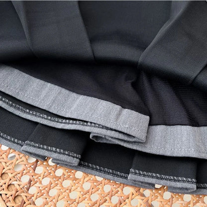 MEXZT JK Preppy Black Mini Skirt Women Y2K Streetwear High Waist Pleated Skirts Summer Korean Fashion All Match A Line Skirt New