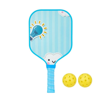 Cartoon Children's Pickleball Set Colorful Lightweight Children's Pickleball Rackets Ribbed Handle Durable Pickleball Paddle Set