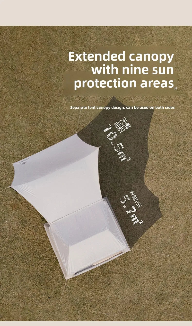 MOUNTAINHIKER Outdoor Camping 4-5 Person Waterproof Family Awning Beach Tent Quick Open Fishing Tent Picnic Park Anti-UV Shade