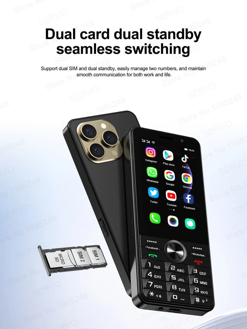 2025 New 4G Network Android Smart Phone 3.5" Screen 2 SIM Dual Camera Android 8.1 2+16GB WIFI GPS Play Store Mobile Phone Type-C