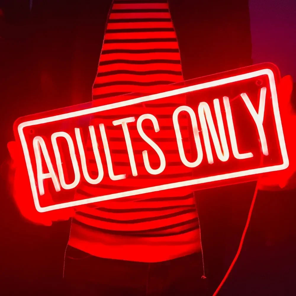Adults Only Neon Sign Adutls Only Neon Signs for Wall Decor, Adult Only LED Light Sign for Bedroom Game Bar Man Cave Hotel Party