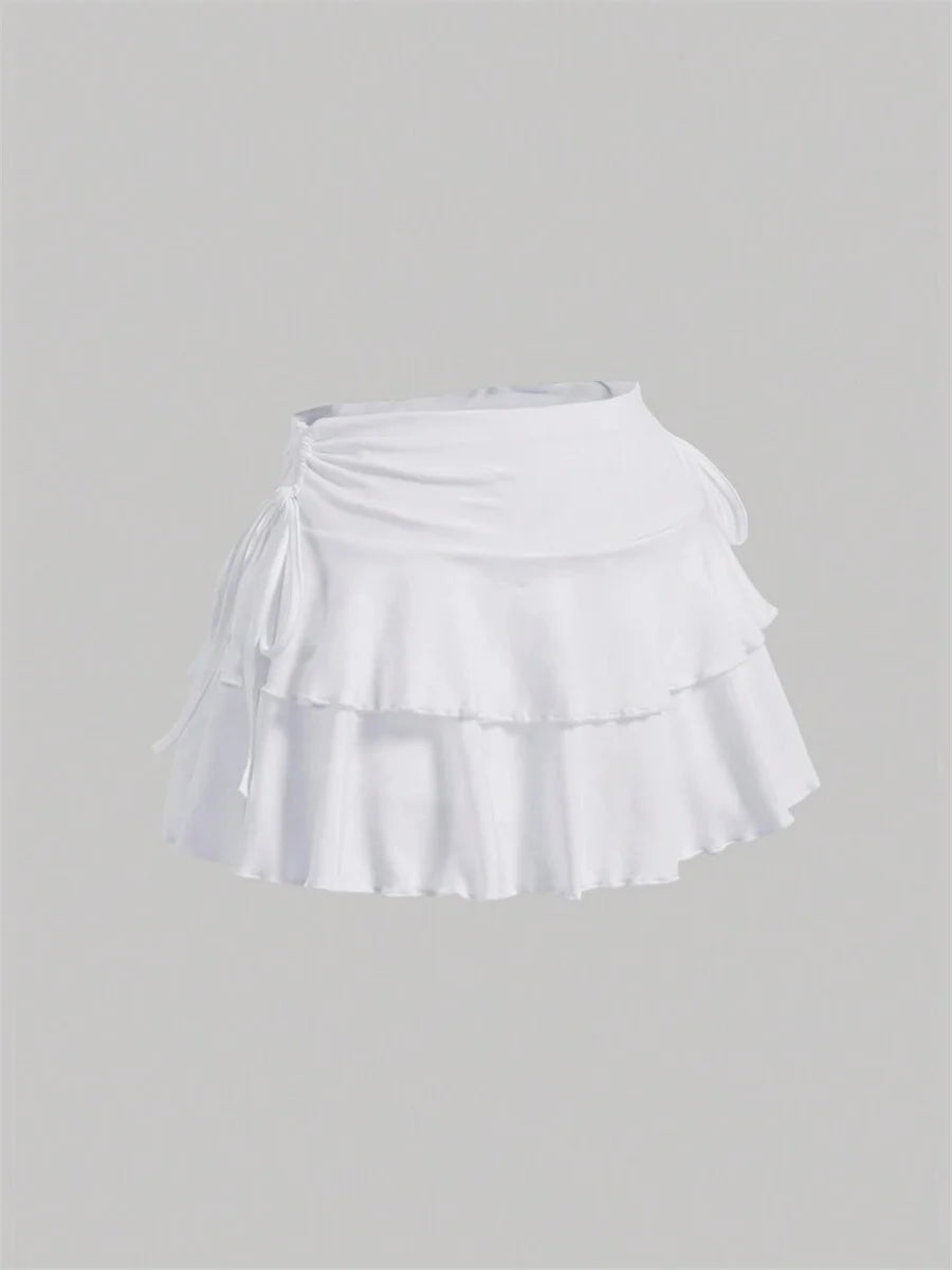 Women's High Waisted Solid Color Mini Skirt Summer Fashion Outdoor Versatile Slim Fit Elastic Waist Short Skirt Streetwear 2026