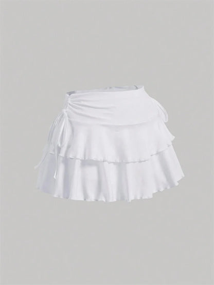 Women's High Waisted Solid Color Mini Skirt Summer Fashion Outdoor Versatile Slim Fit Elastic Waist Short Skirt Streetwear 2026