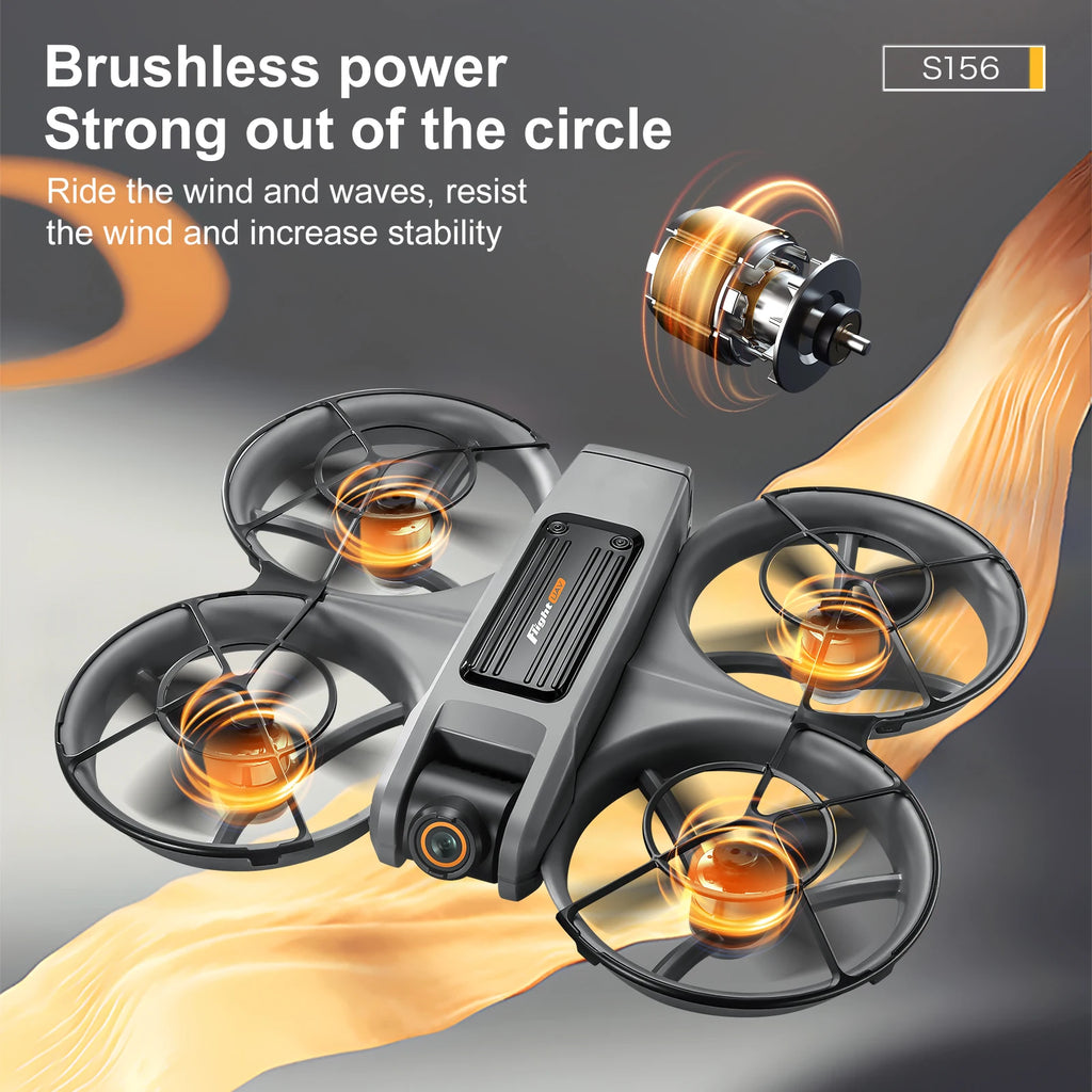 2025 New S156 Drone with Screen Brushless Optical Stream Positioning Quadcopter with Camera FPV Traverser Novice Toy Airplane