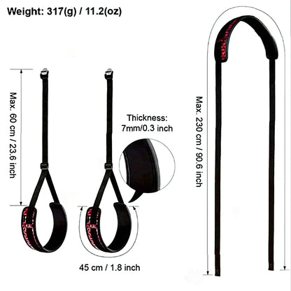 Sex Swing Bondage Kit Utilizes Thigh Restraint Sling Mechanisms To Ensure Secure Leg Binding For Adult Slave Roleplay Scenarios