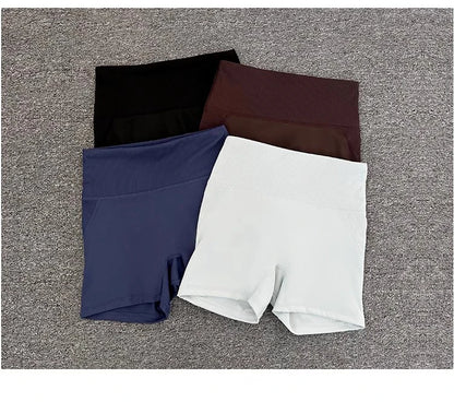 High-Waist Yoga Pants Women's Fitness Running Shorts Breathable Quick-Dry Elastic Spring Summer Training Three minutes of pants