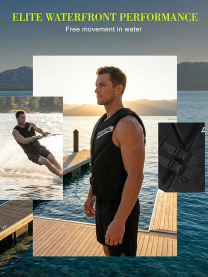 Life Vest Adults Surf Vest Kayak Wakeboard Motorboats Raft Rescue Boat Ski Water Sports Swimming Drifting Rescue Life Jacket