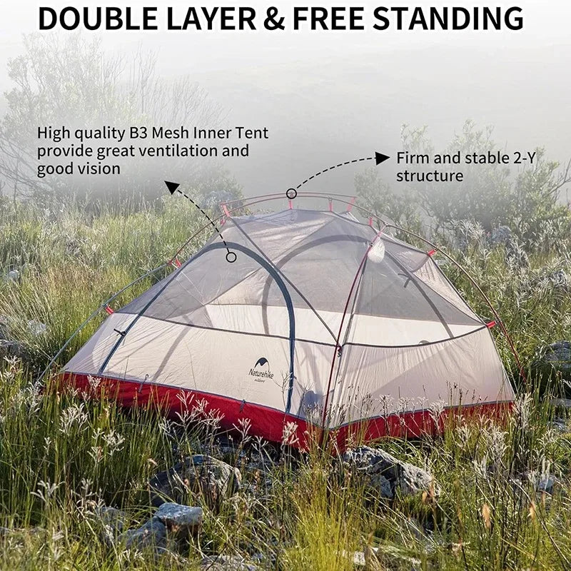 Naturehike Camping Tent Star River 2 Person Dome Tent Double Layer Ultralight Backpacking Tent Waterproof Outdoor Travel Tent