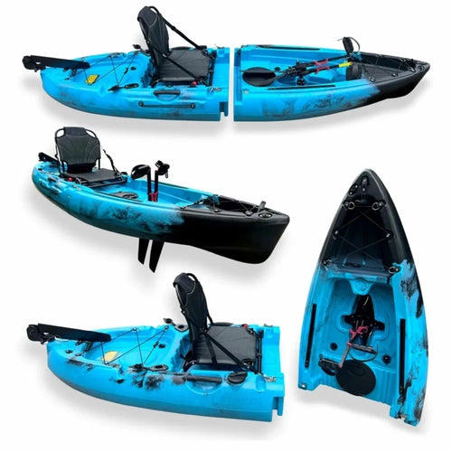2025 Portable LLDPE Kayak With Split Hard Shell Electric Pedal-Driven Canoe For Solo Tandem Lake Sea Adventures Modular Assembly