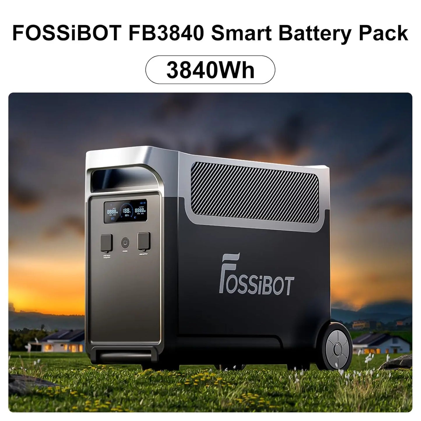 3840Wh Extra Battery for F3600 Pro, Lifepo4 Battery Expandable to 15600Wh for Home Backup Use, Emergency, Camping