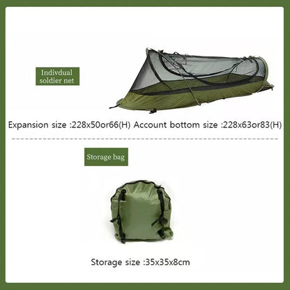 Outdoor Camping Single Tactical Tent Rainproof Boat Tent Folding Bed Sunshade Tourism Outdoor Camping Hiking Mountaineering