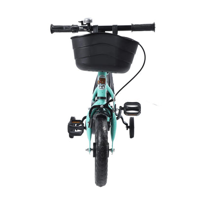 12" Kids Bike with Training Wheels for 2-6 Years Old, High Carbon Steel Frame Adjustable Seat & Handlebars