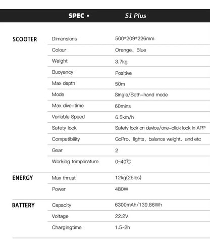 New Version ABS Material Electric Sea Scooter Fashionable Underwater Dual Propeller for Water Sports Wholesale