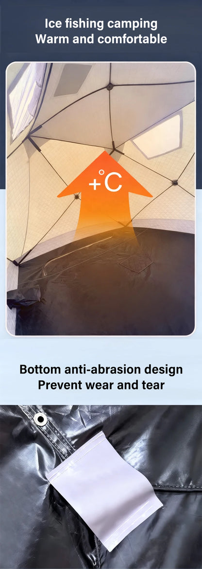 Outdoor Winter Fishing Tent For Camping 3-4 Person With Windows Quick Opening Tent Windproof And Waterproof Camping Gadgets