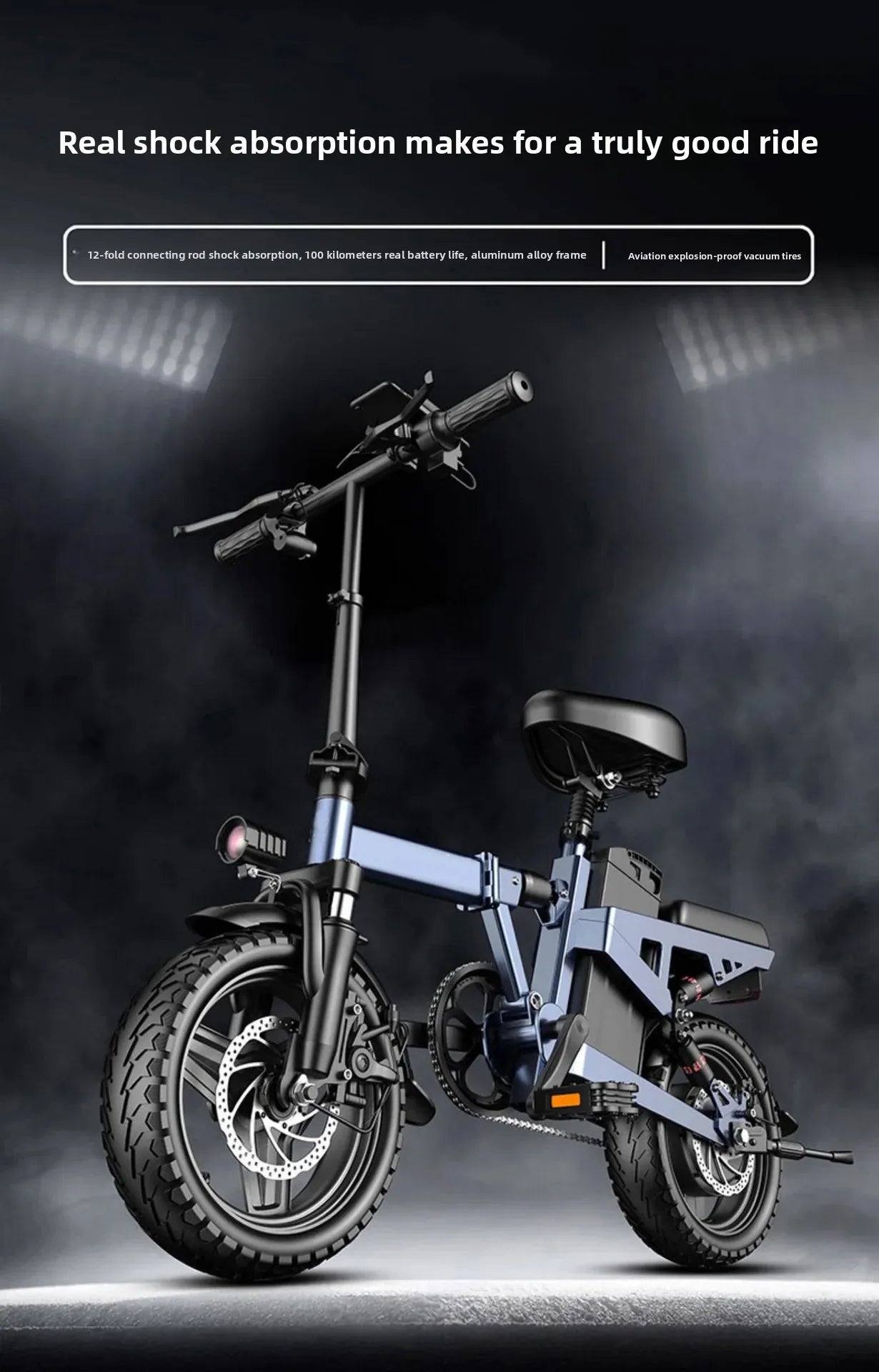 14-inch foldable E-Bike aluminum alloy explosion-proof tire electric bicycle for adults with multiple shock absorption bicycles