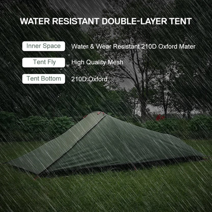 Outdoor Camping Tent Single Person Camping Tent Water Resistant Tent Aviation Aluminum Support Portable Sleeping Bag Tent