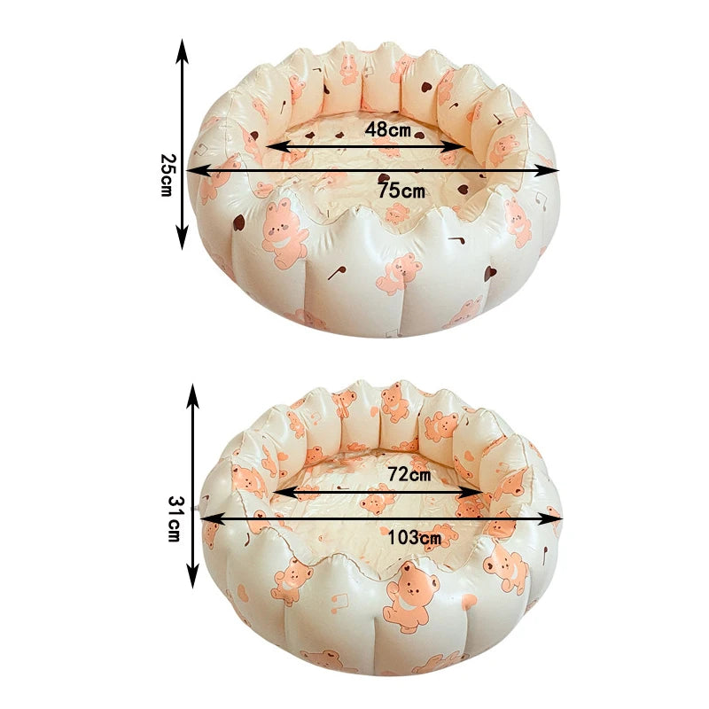 Baby PVC Inflatable Swimming Pool Portable Toy Toddler Blow Up Round Padding Pool Kid Fun Outdoor Play Sand/Water Fishing Toys