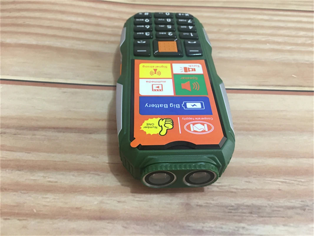 Mini Rugged Mobile Phone, 1.8", Push Button,Dual Sim, BT,Dual Flashlight, MP3,Wireless FM,BigHorn Dustproof Shockproof CellPhone