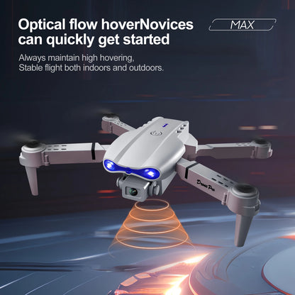 New E88 E99 Drone Remote Control with Screen Dual Camera Optical Flow Localization 2.4G RC Quadcopter One-button Take-off Drones